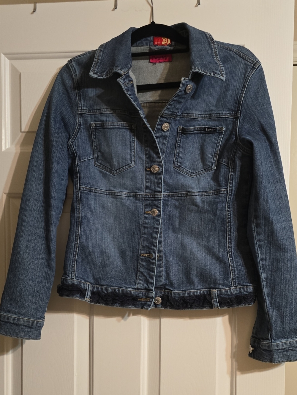 Esprit Blue Denim Jacket with Lace Trim